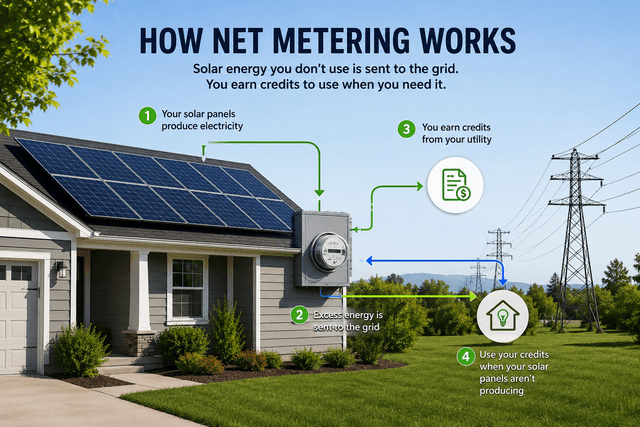 What is net metering in solar energy?