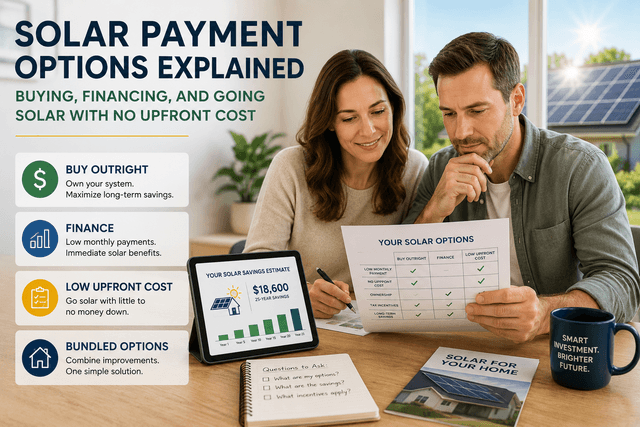 Solar payment options explained: Buying, financing, and going solar with no upfront cost